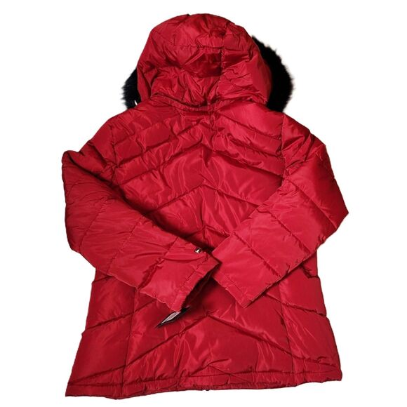 Tommy Hilfiger Hooded Puffer Jacket – Women’s Large – Crimson – Unworn - Picture 2 of 9